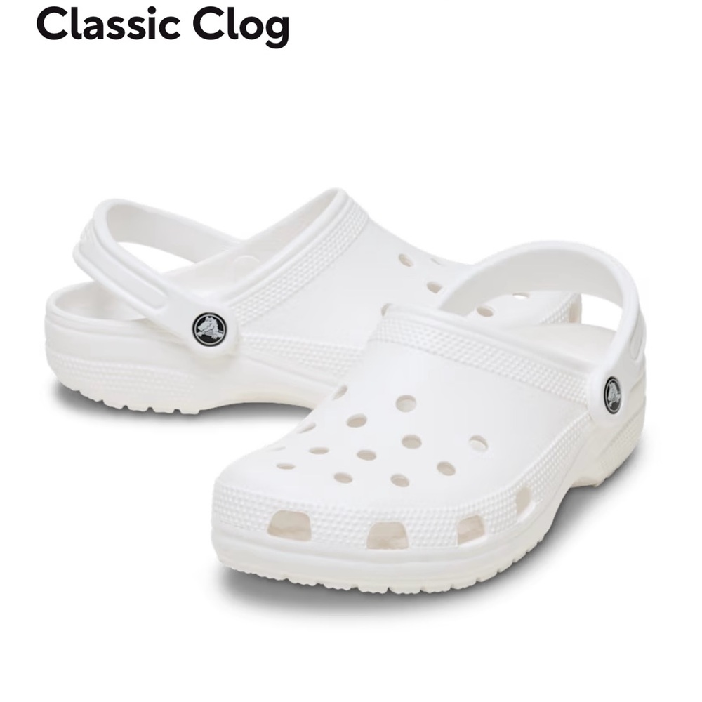 White CROCS Classic Clogs